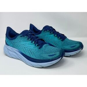 Hoka One One Clifton 8 Running Shoes Mens Size 11D Multi Blue Athletic‎ Sneakers